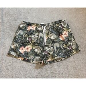 AussieBum Mens Large Swim Trunk Shorts Tropical Elephant Floral Lined Drawstring